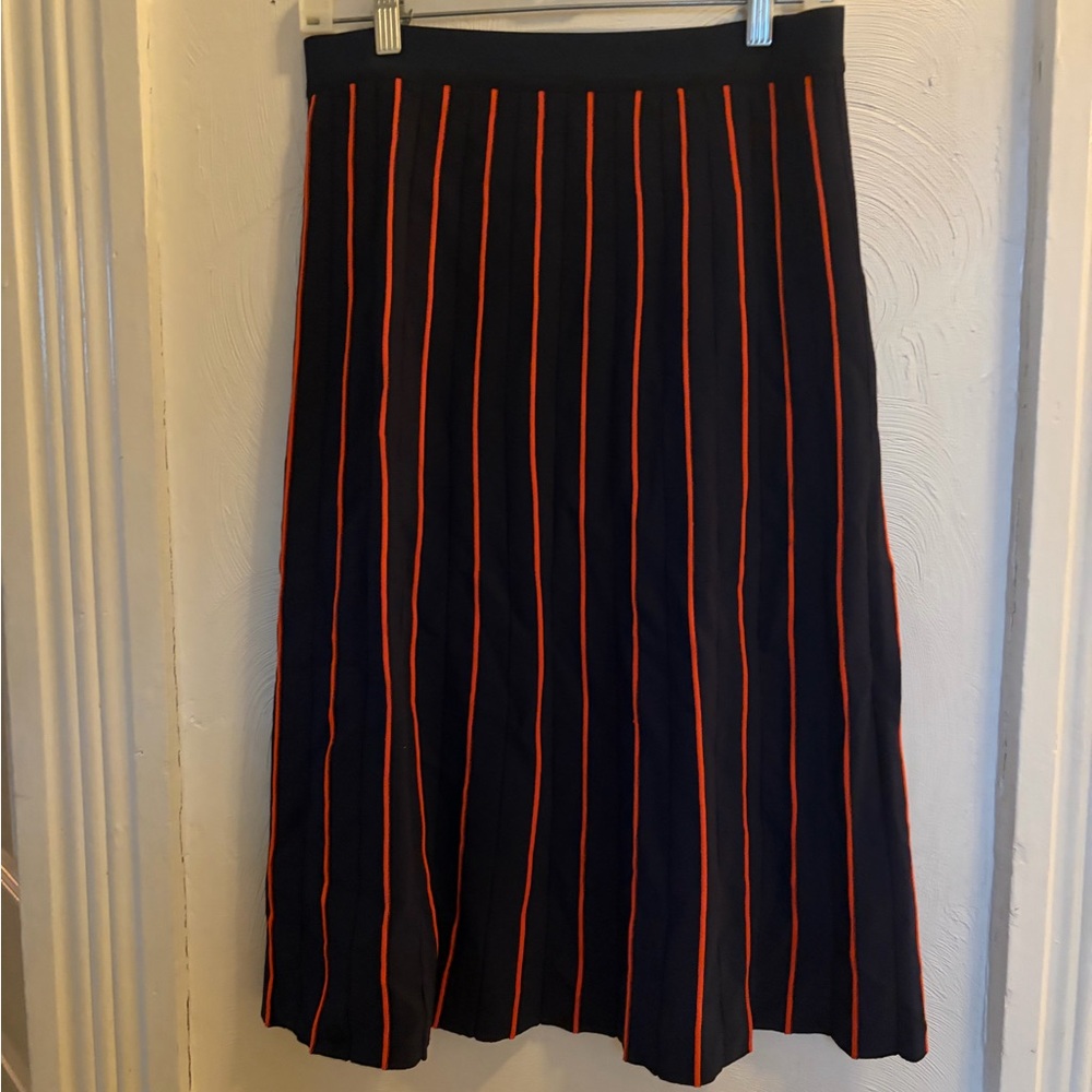 Navy blue and Orange Tory Sport Striped Women's Skirt